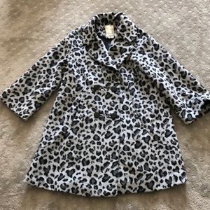 Anthropologie leopard swing coat